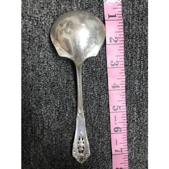 Wallace Rose Point Sterling Silver Gravy Ladle Spoon - Picture 6 of 9